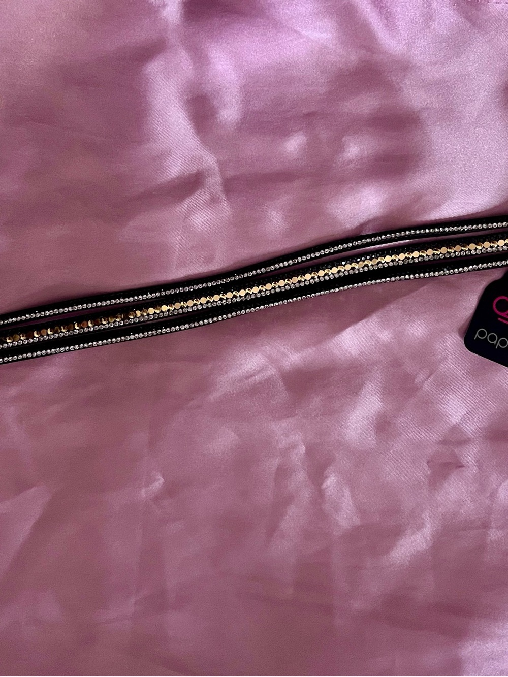 paparazzi Black and Gold Crystal Trim Headband